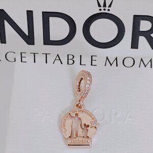 Pandora Rose Gold Walt Disney and Mickey Mouse Bracelet Charm with box